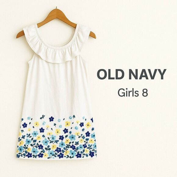 🌴 Old Navy Girls’ Ruffle Dress - Size M (8) - Picture 1 of 12